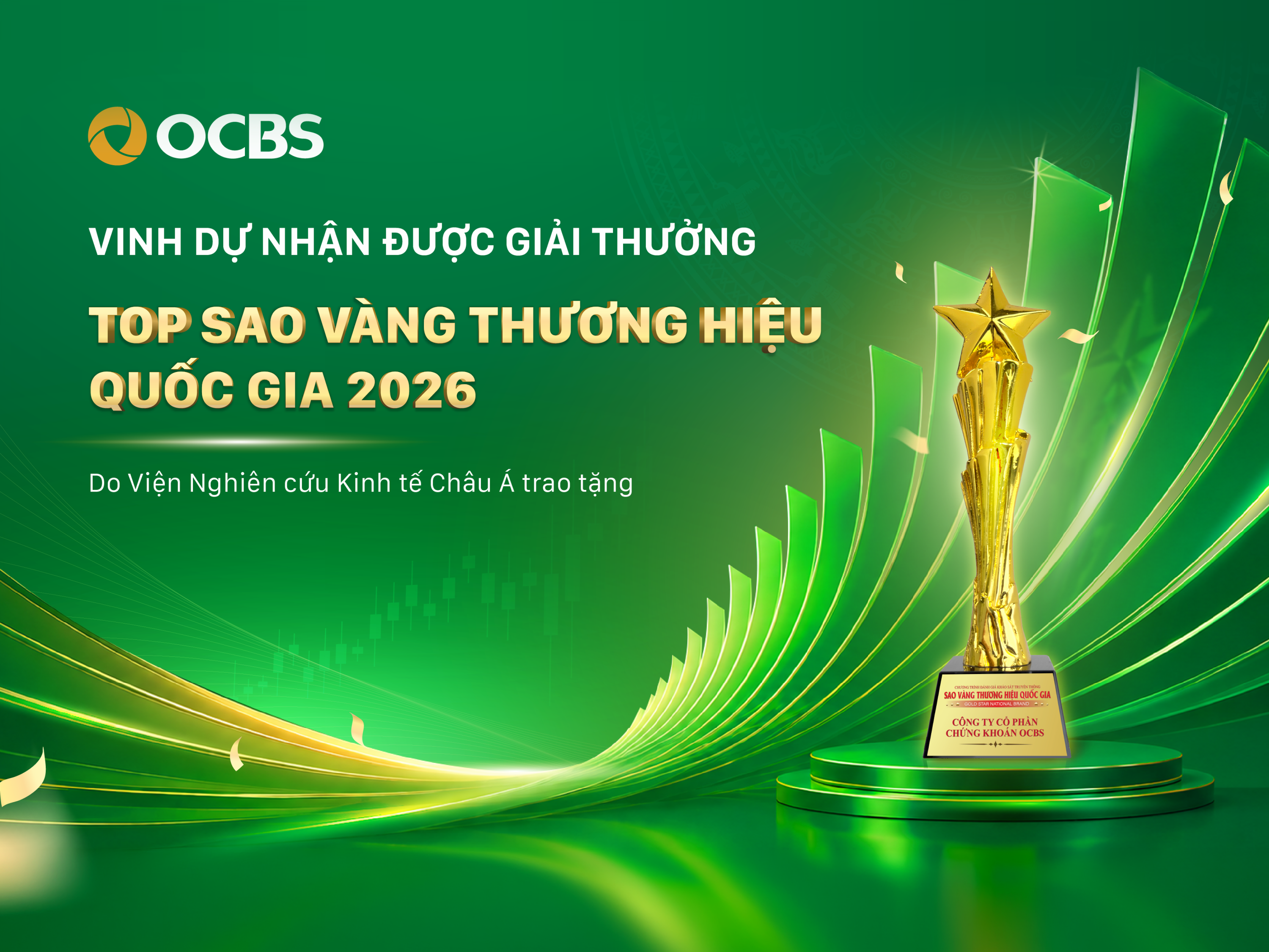 OCBS NHẬN GIẢI “SAO VÀNG THƯƠNG HIỆU QUỐC GIA 2026”, KHẲNG ĐỊNH HÀNH TRÌNH NÂNG TẦM THƯƠNG HIỆU