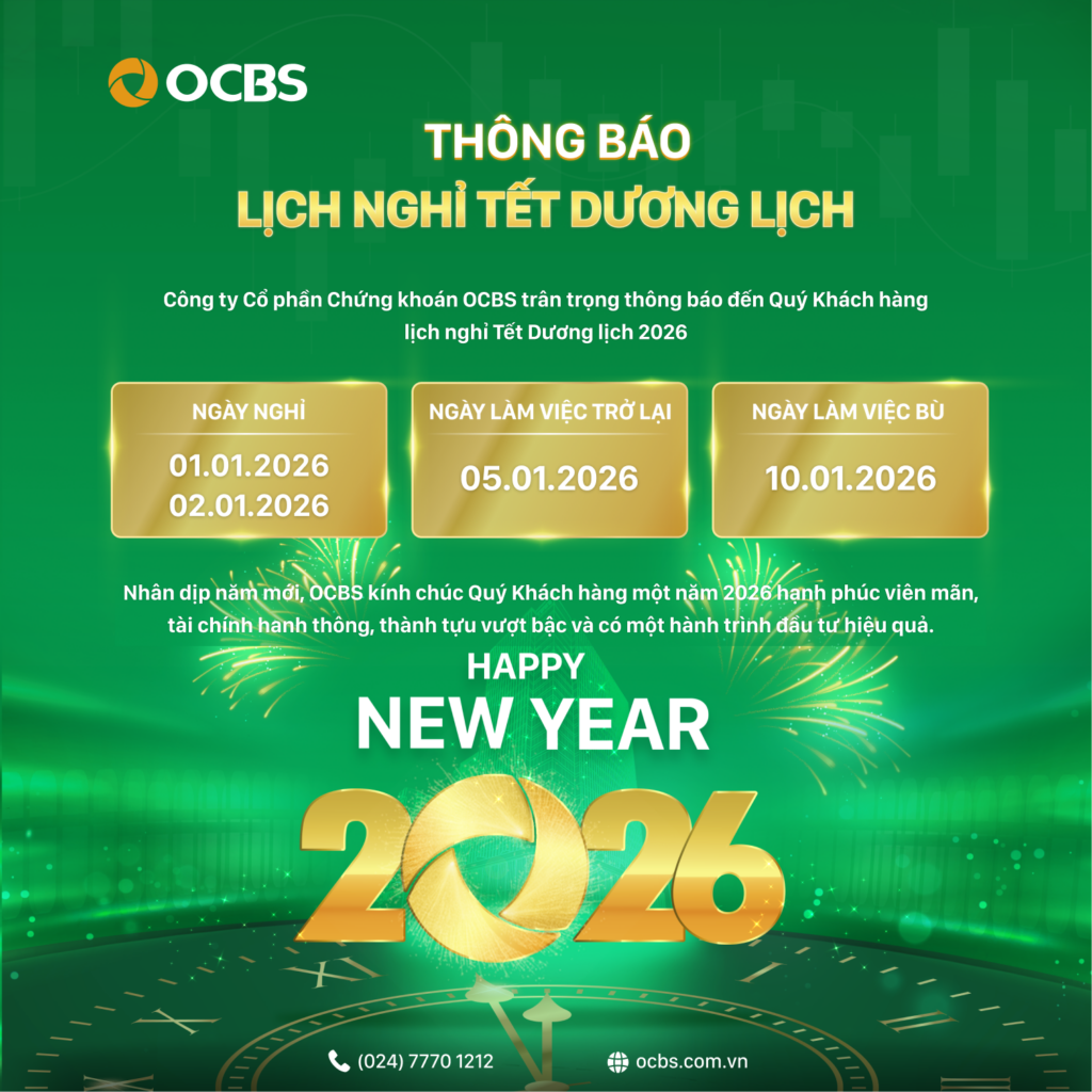 THÔNG BÁO LỊCH NGHỈ TẾT DƯƠNG LỊCH 2026